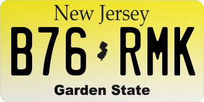 NJ license plate B76RMK