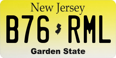 NJ license plate B76RML