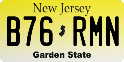 NJ license plate B76RMN