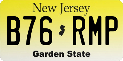 NJ license plate B76RMP