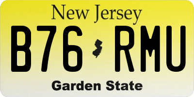 NJ license plate B76RMU