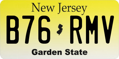 NJ license plate B76RMV