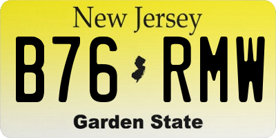 NJ license plate B76RMW