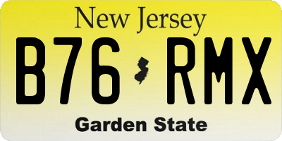NJ license plate B76RMX
