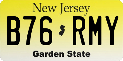 NJ license plate B76RMY
