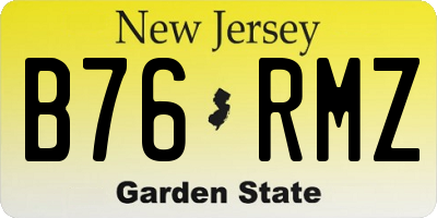 NJ license plate B76RMZ