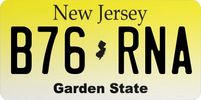 NJ license plate B76RNA