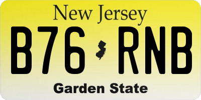 NJ license plate B76RNB