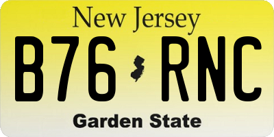 NJ license plate B76RNC