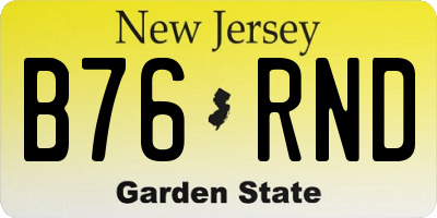 NJ license plate B76RND