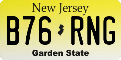 NJ license plate B76RNG