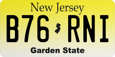 NJ license plate B76RNI