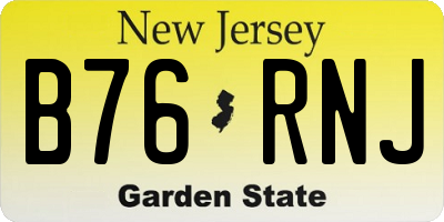 NJ license plate B76RNJ