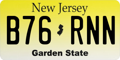 NJ license plate B76RNN