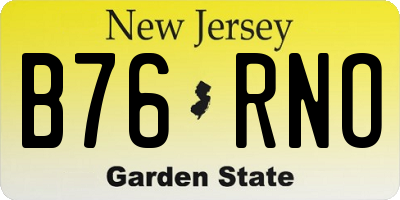 NJ license plate B76RNO