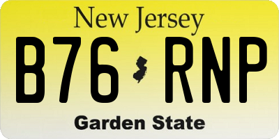 NJ license plate B76RNP