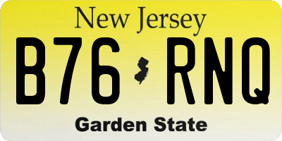 NJ license plate B76RNQ