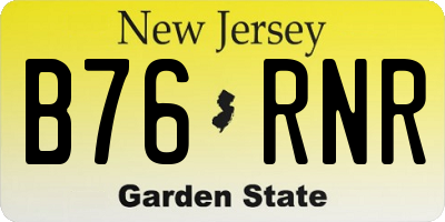 NJ license plate B76RNR