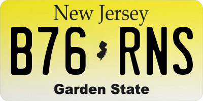 NJ license plate B76RNS