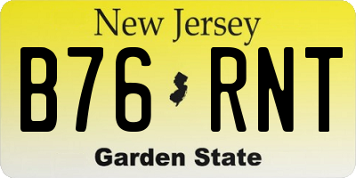 NJ license plate B76RNT