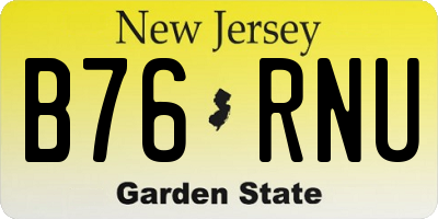 NJ license plate B76RNU