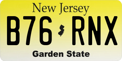 NJ license plate B76RNX