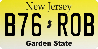 NJ license plate B76ROB