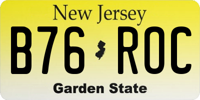 NJ license plate B76ROC
