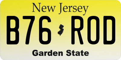 NJ license plate B76ROD