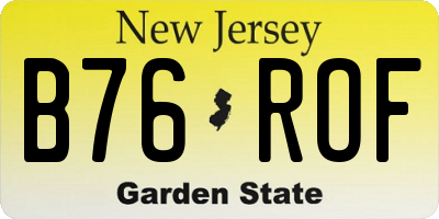 NJ license plate B76ROF