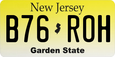 NJ license plate B76ROH