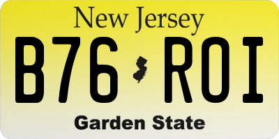 NJ license plate B76ROI