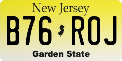 NJ license plate B76ROJ