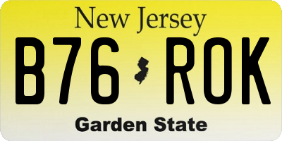 NJ license plate B76ROK