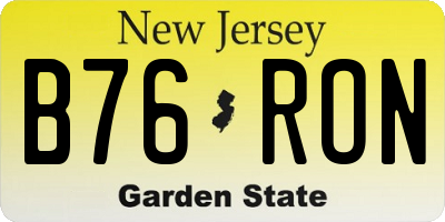 NJ license plate B76RON