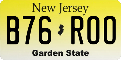 NJ license plate B76ROO