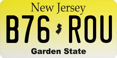 NJ license plate B76ROU