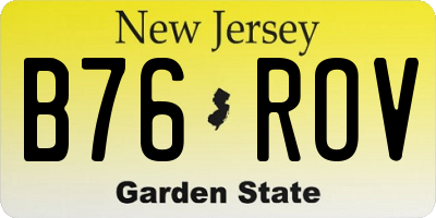 NJ license plate B76ROV