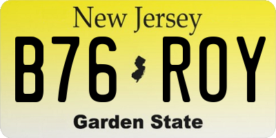 NJ license plate B76ROY
