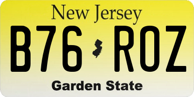 NJ license plate B76ROZ