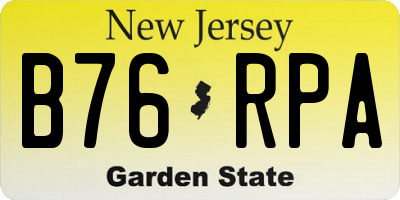 NJ license plate B76RPA