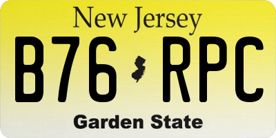 NJ license plate B76RPC