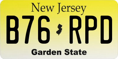 NJ license plate B76RPD