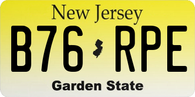 NJ license plate B76RPE