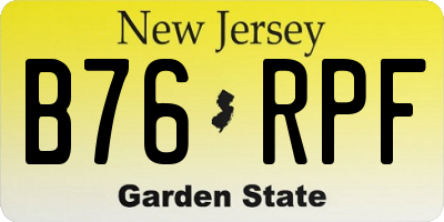NJ license plate B76RPF