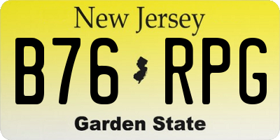 NJ license plate B76RPG