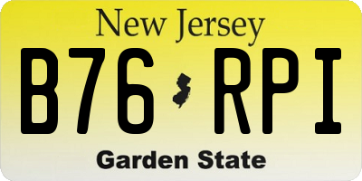NJ license plate B76RPI
