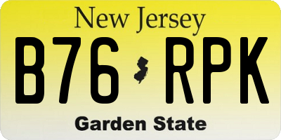 NJ license plate B76RPK