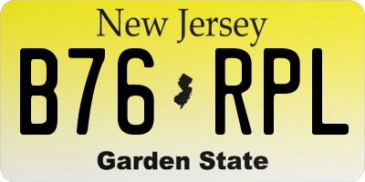 NJ license plate B76RPL