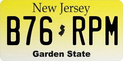 NJ license plate B76RPM